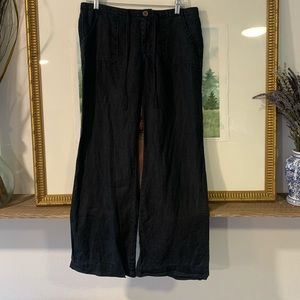 Old Navy 100% Linen Mid Rise Black Pants